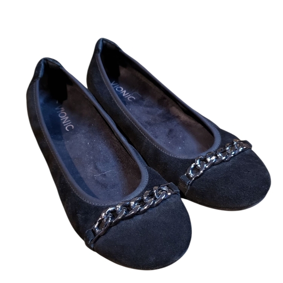 Vionic Suede Chain Ballet Flats Size 9 - Picture 1 of 4